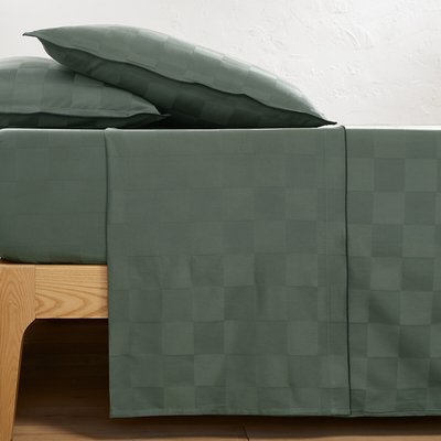 Drap plat satin de coton lavé, Victor damier LA REDOUTE INTERIEURS