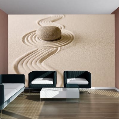 Papier peint intissé panoramique Orient Zen sand garden EDEN