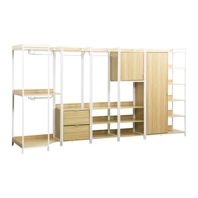 Kit dressing modulable décor bois et métal 5 éléments CLEVER SWEEEK