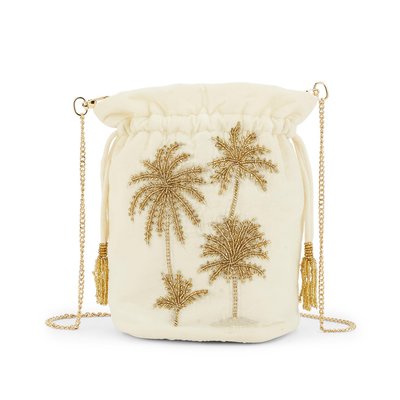 Sac seau velours avec broderies perles APHELIOS WILD