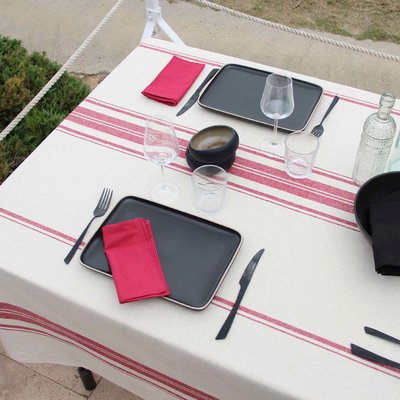 Nappe Rustique Chic Coton Lavé Prunelle SUD ETOFFE