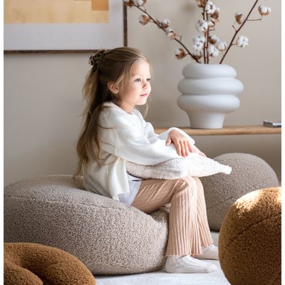 Pouf enfant rond bouclette OTTOMAN WIGIWAMA