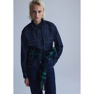 Chemise jean poches à rabat MANGO