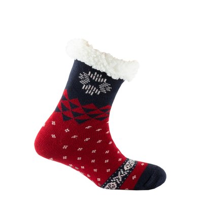 Chausson chaussette cocooning en acrylique motif flocon KINDY