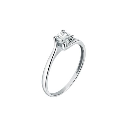 Bague en or blanc 375, zircons B-CLASSIC BLUESPIRIT