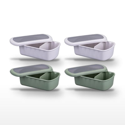 Lot de 4 lunch box compartimentées 1L avec 4 ustensiles STORAGE FACKELMANN