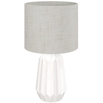 Lampe de table Céramique Blanc et Beige HOMCOM