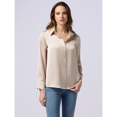 Camicia in fluido raso tinta unita OLTRE