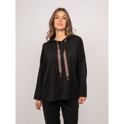 Sweat Capuche Oversize Cordon Léopard Yoko DONA LISA