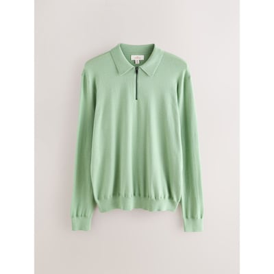 Polo léger à manches longues et col zippé Signature NEXT