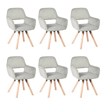 Lot de 6 chaises de salle à manger velours côtelé scandinave, CROMWELLMID MEUBLES COSY