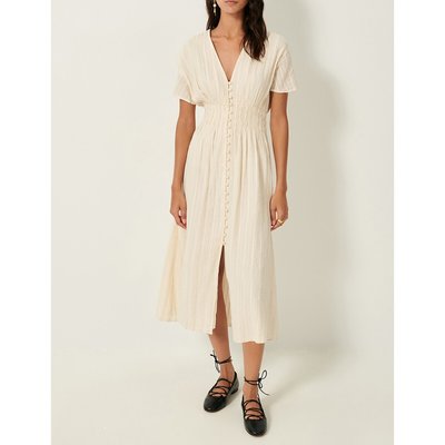 Robe midi rayée boutonnée manches courtes GALAPOSA SESSUN