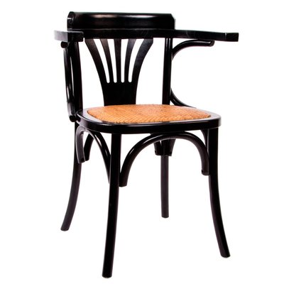 Chaise orme noir et cannage en rotin 59x46x78cm WADIGA