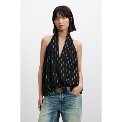 blouse à col halter avec détails métallisés DESIGUAL