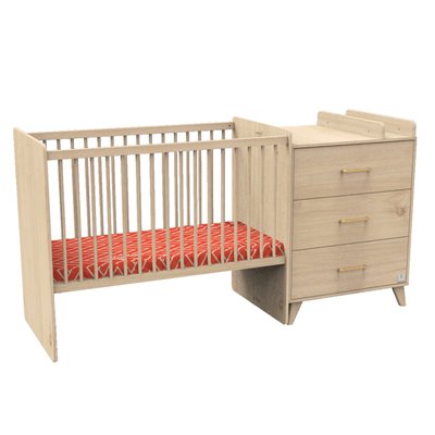 Lit bébé combiné évolutif avec matelas SAUTHON