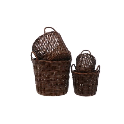 Set of 4 Assorted Sizes Natural Willow Storage Baskets SO'HOME