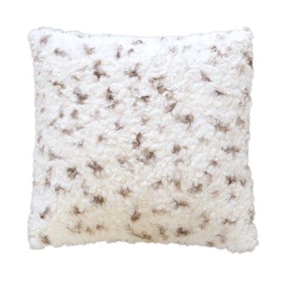 Coussin décoratif moucheté à texture bouclée et dos velours - QABANE HOME MAISON