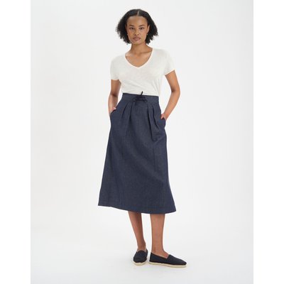 Jupe plissée Maud en coton mélangé marine INES DE LA FRESSANGE PARIS