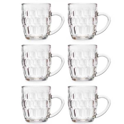 Set de 6 chopes à bière en verre avec poignées 280ml WADIGA