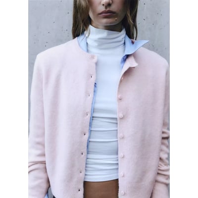 Cardigan en maille avec détail floqué MANGO
