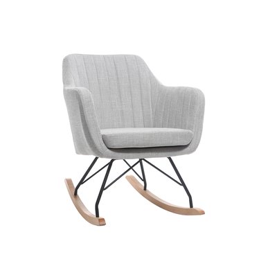 Rocking chair scandinave en tissu et pieds métal et bois ALEYNA MILIBOO