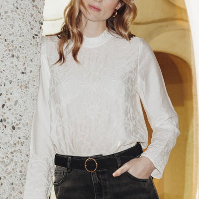 Blouse romantique brodée PROMOD
