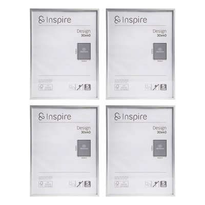 Lot de 4 cadres photo en aluminium, DESIGN INSPIRE