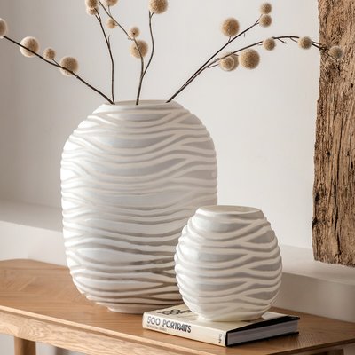 Andorra Handblown 40cm Carved Glass Vase SO'HOME