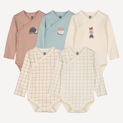 Set van 5 geboorte rompertjes met lange mouwen LA REDOUTE COLLECTIONS