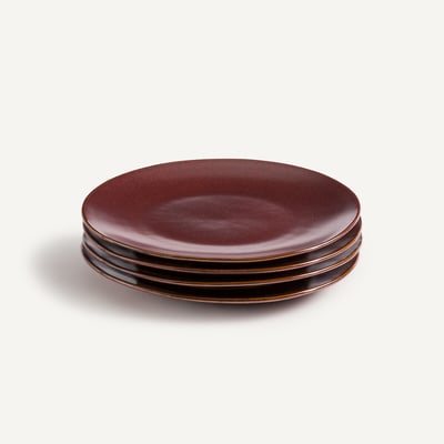 Set of 4 Kanso Glazed Stoneware Dessert Plates AM.PM