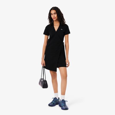 Robe cache-cœur en mini Piqué stretch LACOSTE