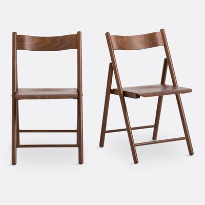 Set van 2 klapstoelen van beukenhout en gefineerd hout, Panni LA REDOUTE INTERIEURS