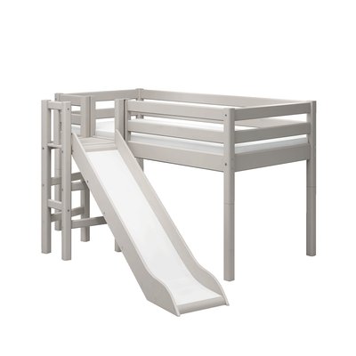 Lit mi-hauteur avec plateforme et toboggan pin massif FLEXA