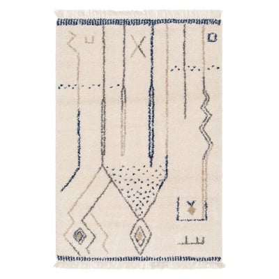 Tapis épais à franges style ethnique GLYPH AFK LIVING