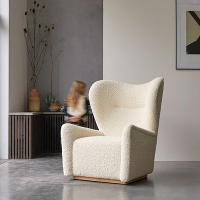 Fauteuil en chêne massif et tissu SHERPA TIKAMOON