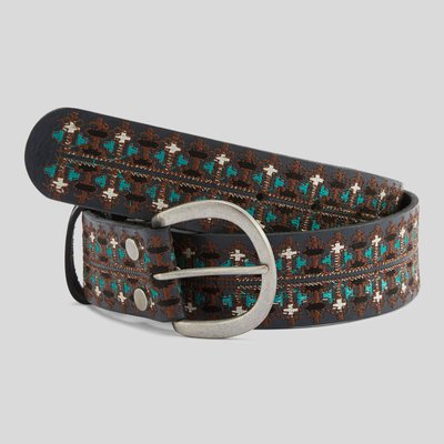 Ceinture brodée 4cm, cuir responsable MONOPRIX