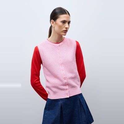 Cardigan sans manches en maille fantaisie MONOPRIX