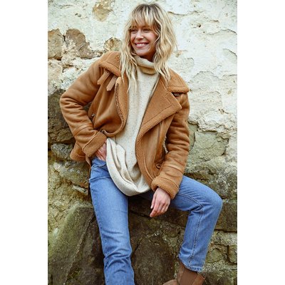 Blouson suedine camel femme La Redoute