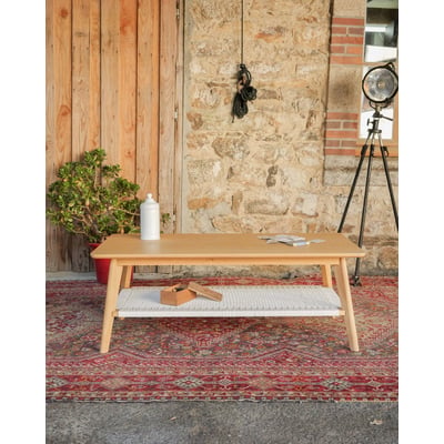 Table basse au filet blanc Donna N°1591 - Bon état DEBONGOUT
