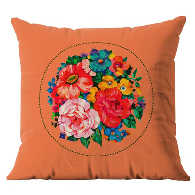 Housse de coussin extérieur, médaillon fleuri, HOLY VENT DE BOHÈME