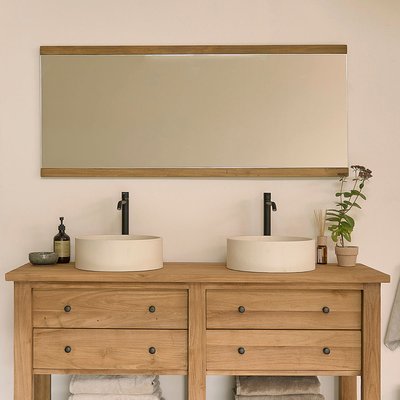 Miroir en teck recyclé rectangulaire 140 cm  NAHELE BERAH GETAH