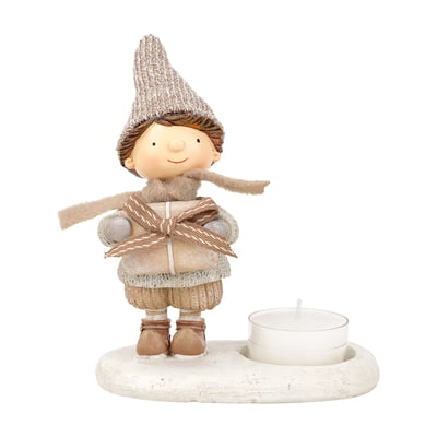 Porte-bougie décoratif de noël garçon NOËL SIA DECO