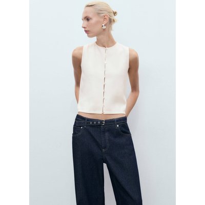 Gilet maille fine boutons MANGO
