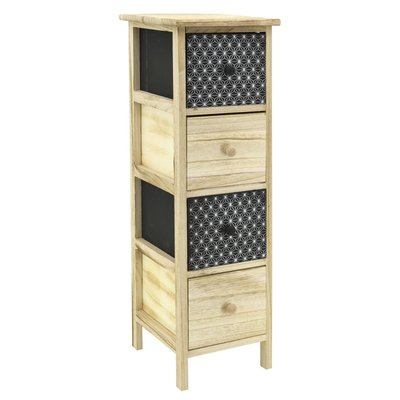 Commode en bois teinté noir et naturel 4 tiroirs AUBRY GASPARD