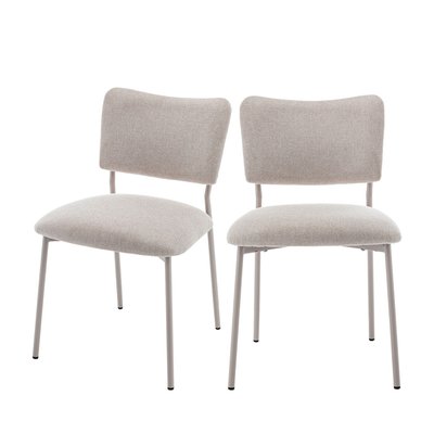 Lot de 2 chaises en tissu et métal pieds beiges - Vander DRAWER
