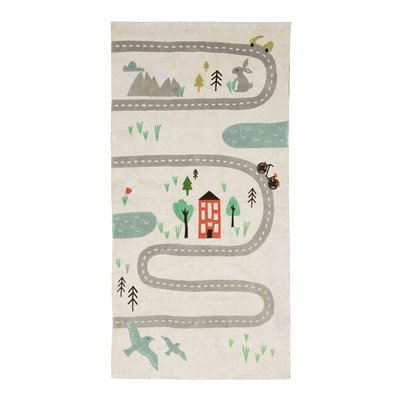 Tapis de salon enfant en coton circuit de voiture  KIDS ROAD THE DECO FACTORY