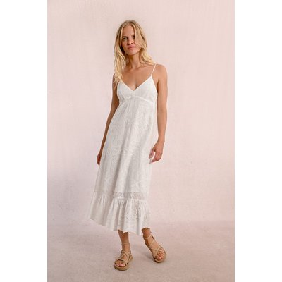 Robe longue à broderies anglaises, dos nu MOLLY BRACKEN