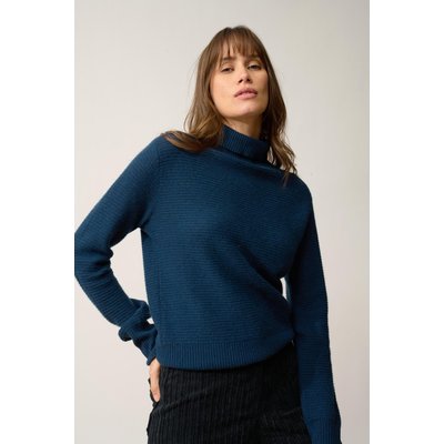 Pull Col Roulé Bleu Pétrole Udny JUST CASHMERE