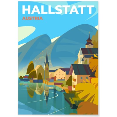 Affiche Autriche - Hallstatt L'AFFICHERIE