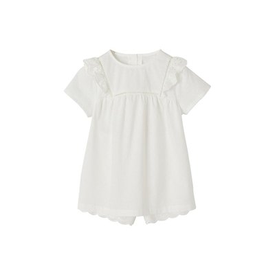 Pyjashort en voile de coton plumetis et broderie anglaise VERTBAUDET